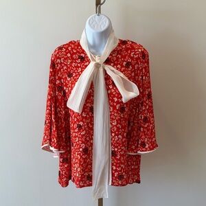 Chloe red floral blouse size 42